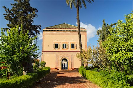 Saadian garden pavilion, La Menara (Menara Gardens), Marrakesh, Morocco, North Africa, Africa Stock Photo - Rights-Managed, Code: 841-06616488