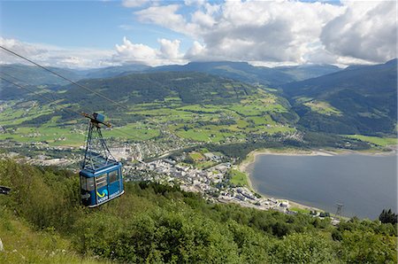 Hangursbahen, cable car to Mount Hangur, Voss, Hordaland, Norway, Scandinavia, Europe Foto de stock - Con derechos protegidos, Código: 841-06616552