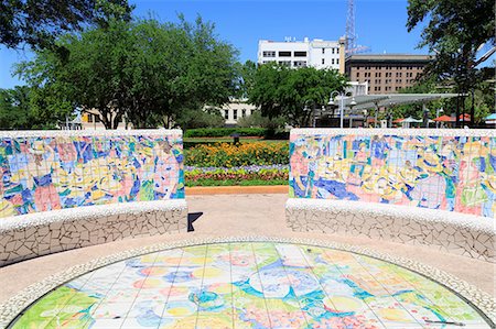 Tilework in Market Square Park, Houston, Texas, United States of America, North America Photographie de stock - Rights-Managed, Code: 841-06616609