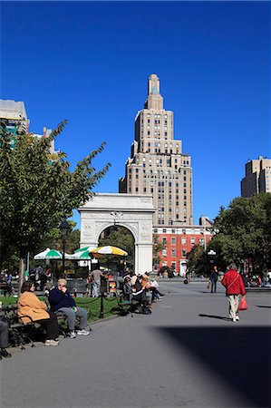 place - Washington Square Park, Washington Square Arch, Greenwich Village, West Village, Manhattan, New York City, United States of America, North America Photographie de stock - Rights-Managed, Code: 841-06616652