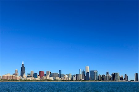 Skyline from Lake Michigan, Chicago, Illinois, United States of America, North America Photographie de stock - Rights-Managed, Code: 841-06616681