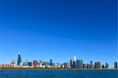 Skyline from Lake Michigan, Chicago, Illinois, United States of America, North America Stock Photo - Rights-Managed, Code: 841-06616681