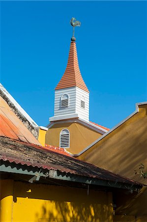Dutch architecture in Kralendijk capital of Bonaire, ABC Islands, Netherlands Antilles, Caribbean, Central America Stock Photo - Rights-Managed, Code: 841-06616775
