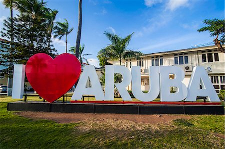 I love aruba sign in downtown Oranjestad, capital of Aruba, ABC Islands, Netherlands Antilles, Caribbean, Central America Stock Photo - Rights-Managed, Code: 841-06616771