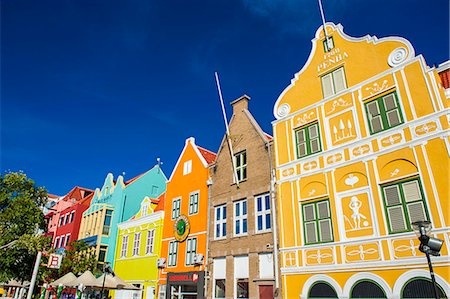 The colourful Dutch houses at the Sint Annabaai in Willemstad, UNESCO World Heritage Site, Curacao, ABC Islands, Netherlands Antilles, Caribbean, Central America Stock Photo - Rights-Managed, Code: 841-06616791