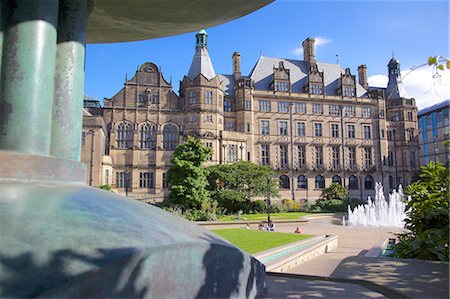 Town Hall and Peace Gardens, Sheffield, South Yorkshire, Yorkshire, England, United Kingdom, Europe Stock Photo - Rights-Managed, Code: 841-06616928