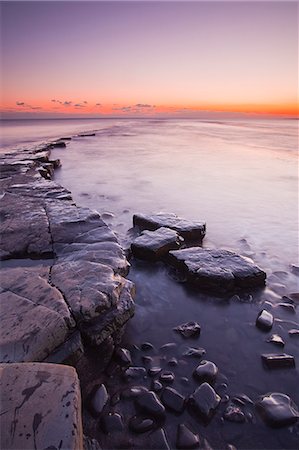 england coast - Kimmeridge Bay on the Dorset coast at sunset, Jurassic Coast, UNESCO World Heritage Site, Dorset, England, United Kingdom, Europe Stock Photo - Rights-Managed, Code: 841-06617000