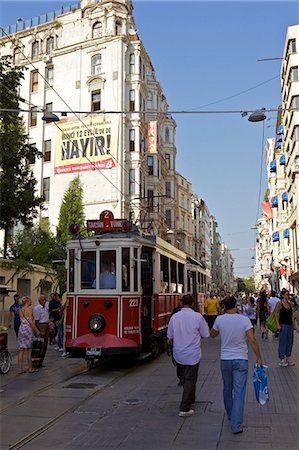 Tram in the Galata district (quarter) of Istanbul, Turkey, Europe, Eurasia Stock Photo - Rights-Managed, Code: 841-06617024