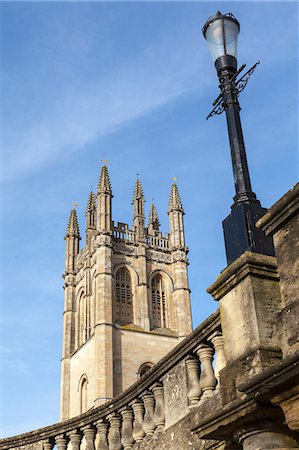 The Great Tower of Magdalen College with typical archaic lampost in foreground, Oxford, Oxfordshire, England, United Kingdom, Europe Stock Photo - Rights-Managed, Code: 841-06804400