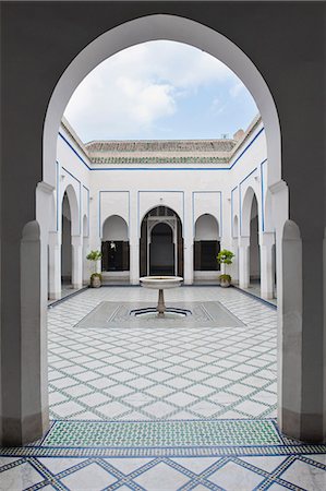 Courtyard at El Bahia Palace, Marrakech, Morocco, North Africa, Africa Stock Photo - Rights-Managed, Code: 841-06804569