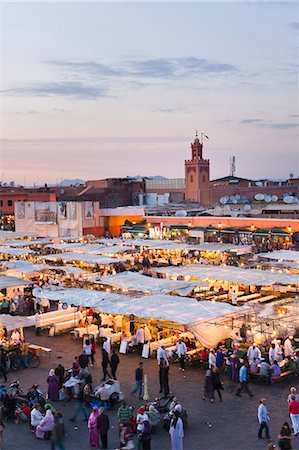 View of the Place Djemaa el Fna in the evening, Marrakech, Morocco, North Africa, Africa Foto de stock - Con derechos protegidos, Código: 841-06804598