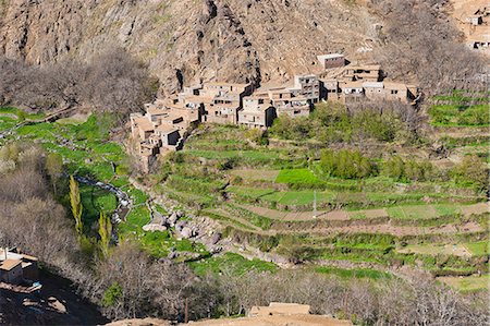 Berber village at the foot of Tizi n Tamatert, High Atlas Mountains, Morocco, North Africa, Africa Photographie de stock - Rights-Managed, Code: 841-06804647