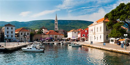 Jelsa Harbour, Hvar Island, Dalmatian Coast, Adriatic, Croatia, Europe Stockbilder - Lizenzpflichtiges, Bildnummer: 841-06804752