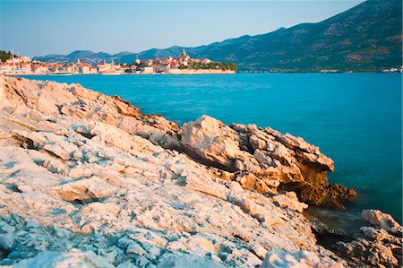 Korcula Island, Korcula Town at sunrise, Dalmatian Coast, Adriatic, Croatia, Europe Stock Photo - Rights-Managed, Code: 841-06804770