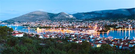 panorama night - Trogir at night, UNESCO World Heritage Site, Dalmatian Coast, Croatia, Europe Stock Photo - Rights-Managed, Code: 841-06804793