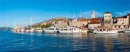 panoramique - Old Town of Trogir, UNESCO World Heritage Site, Dalmatian Coast, Adriatic, Croatia, Europe Photographie de stock - Rights-Managed, Code: 841-06804801