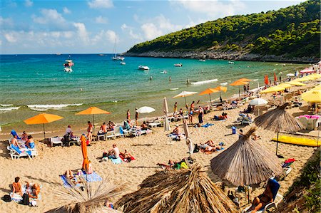simsearch:841-05848753,k - Sunj Beach, a popular sandy beach on Lopud Island, Elaphiti Islands (Elaphites), Dalmatian Coast, Adriatic Sea, Croatia, Europe Foto de stock - Direito Controlado, Número: 841-06804834