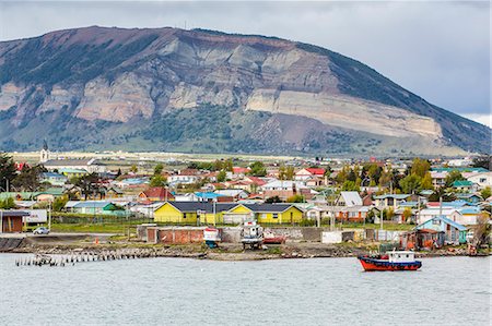 The harbour town of Puerto Natales, Patagonia, Chile, South America Stock Photo - Rights-Managed, Code: 841-06804985