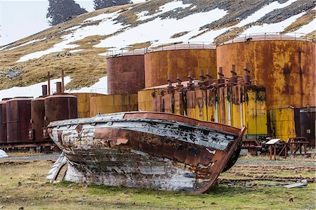 rusting tank - The abandoned Grytviken Whaling Station, South Georgia, South Atlantic Ocean, Polar Regions Stock Photo - Rights-Managed, Code: 841-06805085