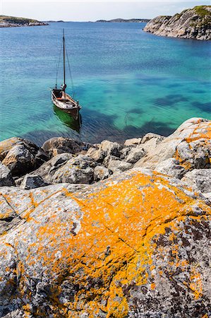 réplica - Per Johnson's replica of traditional Viking boat on Hitra Island, Norway, Scandinavia, Europe Foto de stock - Con derechos protegidos, Código: 841-06805113