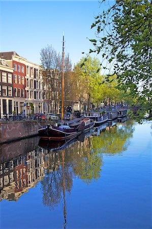 Boats on Brouwersgracht, Amsterdam, Netherlands, Europe Photographie de stock - Rights-Managed, Code: 841-06805250