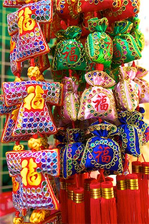 Chinese New Year decorations, Hong Kong, China, Asia Stockbilder - Lizenzpflichtiges, Bildnummer: 841-06805318