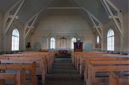 empty pew - Interior of Whalers' Church, Former Grytviken Whaling Station, South Georgia, Polar Regions Stock Photo - Rights-Managed, Code: 841-06805387