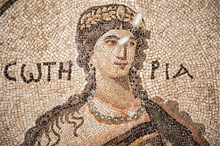 Soteria Roman mosaic, 5th cent AD, Hatay Archaeology Museum, Antioch, Hatay province, Southwest Turkey, Anatolia, Turkey, Asia Minor, Eurasia Photographie de stock - Rights-Managed, Code: 841-06805394