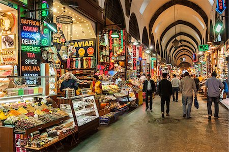 Egyptian bazaar, covered alley, Istanbul, Turkey, Europe Foto de stock - Con derechos protegidos, Código: 841-06805414