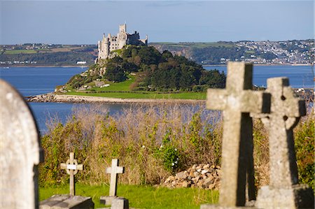 european castle architecture - St. Michael's Mount, Cornwall, England, United Kingdom, Europe Stock Photo - Rights-Managed, Code: 841-06805610