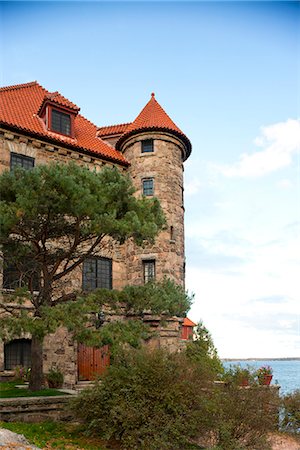 río san lorenzo - Singer Castle on Dark Island on the St. Lawrence River, New York State, United States of America, North America Foto de stock - Con derechos protegidos, Código: 841-06805630