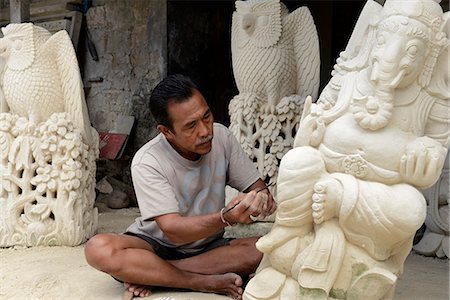 escultura - Stone carver, Batubulan, Bali, Indonesia, Southeast Asia, Asia Foto de stock - Con derechos protegidos, Código: 841-06805668