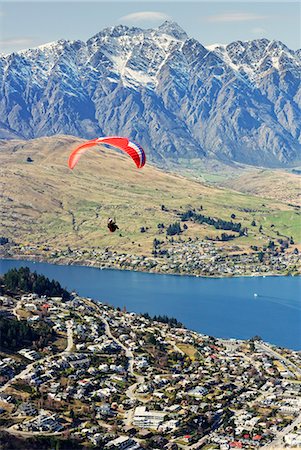 paraglider - Paragliding over Queenstown, Queenstown, Otago, South Island, New Zealand, Pacific Stock Photo - Rights-Managed, Code: 841-06805860