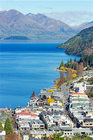 queenstown - Queenstown and Lake Wakatipu, Queenstown, Otago, South Island, New Zealand, Pacific Photographie de stock - Rights-Managed, Code: 841-06805863