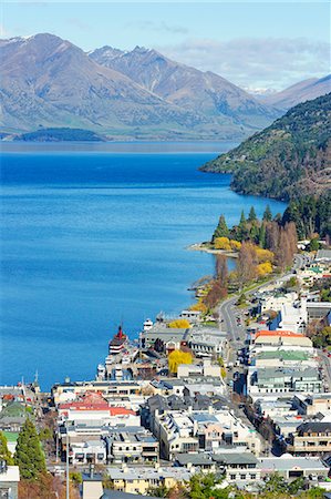 Queenstown and Lake Wakatipu, Queenstown, Otago, South Island, New Zealand, Pacific Photographie de stock - Rights-Managed, Code: 841-06805863