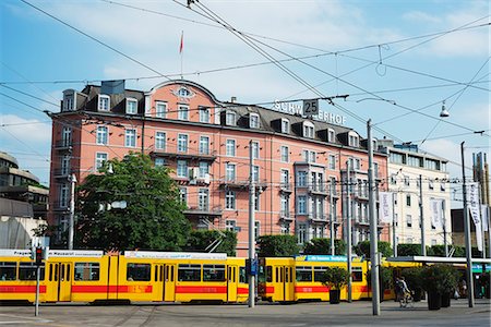 City center trams, Basel, Switzerland, Europe Foto de stock - Con derechos protegidos, Código: 841-06805977