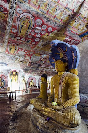 dambulla - Buddha statues in Cave 2, Cave Temples, UNESCO World Heritage Site, Dambulla, North Central Province, Sri Lanka, Asia Photographie de stock - Rights-Managed, Code: 841-06806026