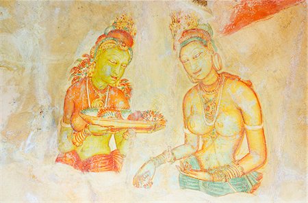 fresco - Ancient frescoes, Sigiriya, UNESCO World Heritage Site, North Central Province, Sri Lanka, Asia Stock Photo - Rights-Managed, Code: 841-06806031