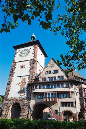 Old town city gate, Freiburg, Baden-Wurttemberg, Germany, Europe Photographie de stock - Rights-Managed, Code: 841-06806064