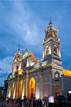 simsearch:841-07204734,k - Iglesia Catedral, the main cathedral on 9 Julio Square, Salta City, Argentina, South America Foto de stock - Con derechos protegidos, Código: 841-06806205