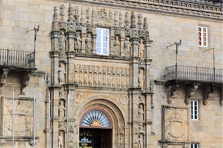 santiago de compostela - Hostal dos Reis Catolicos in Old Town, Santiago de Compostela, UNESCO World Heritage Site, Galicia, Spain, Europe Stock Photo - Rights-Managed, Code: 841-06806574