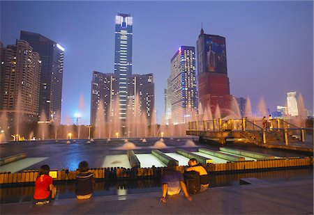 CITIC Plaza at dusk, Tianhe, Guangzhou, Guangdong, China, Asia Fotografie stock - Rights-Managed, Codice: 841-06806732