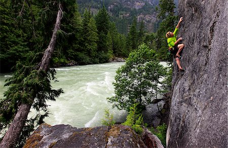 simsearch:841-06344151,k - A climber scales riverside cliffs above the Green River, Whistler, British Columbia, Canada, North America Stock Photo - Rights-Managed, Code: 841-06806914