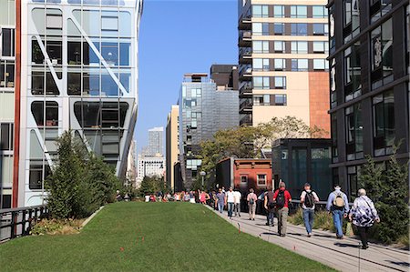 High Line Park, elevated public park on former rail tracks, Manhattan, New York City, United States of America, North America Stock Photo - Rights-Managed, Code: 841-06806966