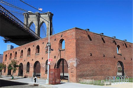 Brooklyn Bridge, DUMBO, Brooklyn, New York City, United States of America, North America Stock Photo - Rights-Managed, Code: 841-06806978