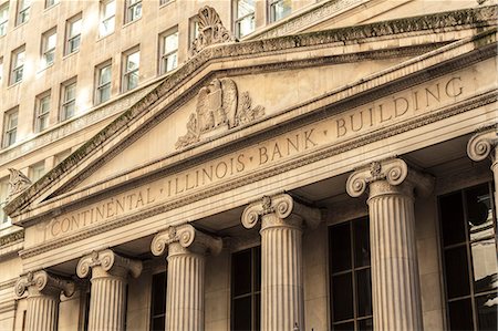 pillar - Classical architecture in the financial district, Chicago, Illinois, United States of America, North America Stock Photo - Rights-Managed, Code: 841-06807014