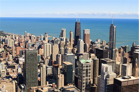 Chicago city skyline and Lake Michigan, Chicago, Illinois, United States of America, North America Stock Photo - Rights-Managed, Code: 841-06807013