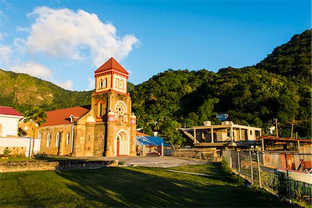 soufriere - Anglican church in Soufriere, Dominica, West Indies, Caribbean, Central America Photographie de stock - Rights-Managed, Code: 841-06807243