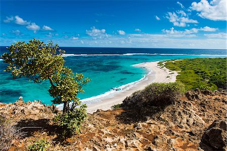 View over the turquoise waters of Barbuda, Antigua and Barbuda, West Indies, Caribbean, Central America Stockbilder - Lizenzpflichtiges, Bildnummer: 841-06807262
