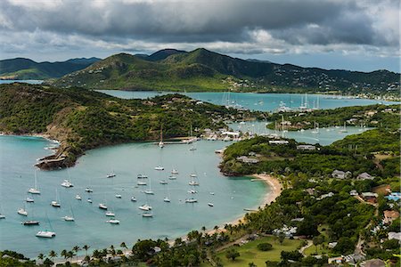 View over English Harbour, Antigua, Antigua and Barbuda, West Indies, Carribean, Central America Photographie de stock - Rights-Managed, Code: 841-06807282